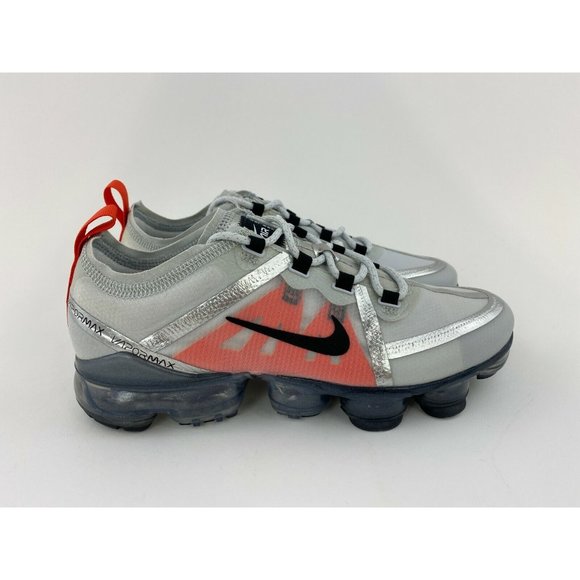 Nike Air VaporMax 2019 Pure Platinum Orange Youth GS Sneakers Shoes - Picture 7 of 12